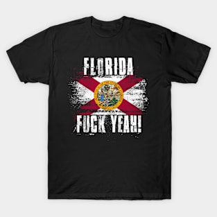 Florida Fuck Yeah! Wartorn Distressed Flag T-Shirt